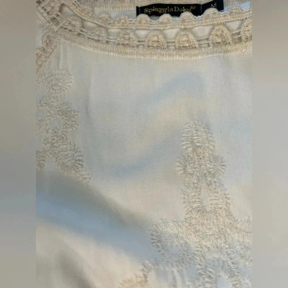 SPIAGGIA DOLCE lace trim and embroidered blouse Size M - Picture 11 of 11